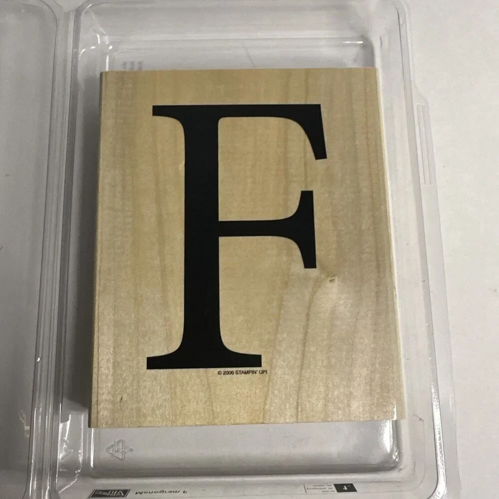 Stampin Up Monogram F Upper Case‎ Capital “F” Large Upper Case Wood Stamp